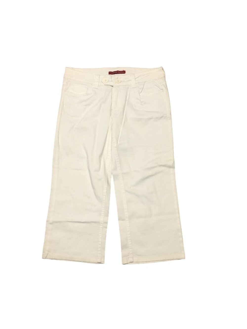 Standard Clothing Capri Womens Size 7-8 White Crop Pants Pockets Travel Casual